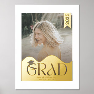 Modern Hat Photo Graduate High School Foil Prints