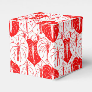 Modern Hawaiian Anthurium print pattern Favor Box