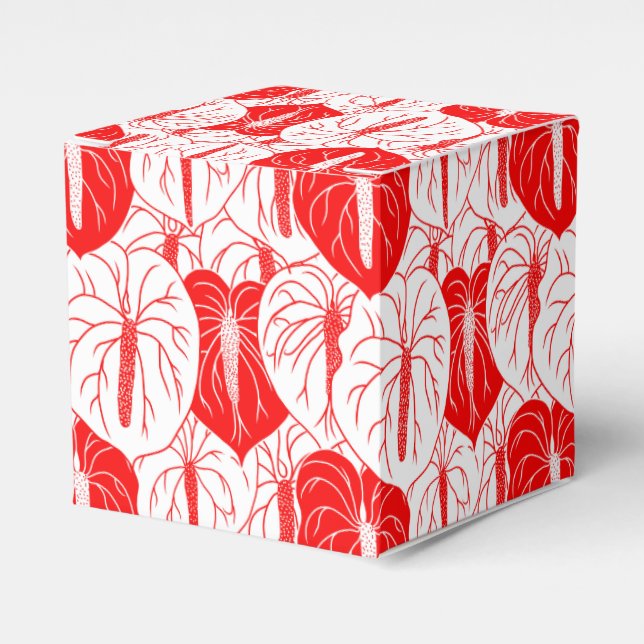 Modern Hawaiian Anthurium print pattern Favor Box (Front Side)