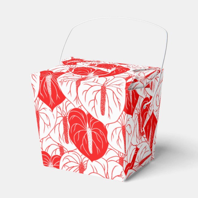 Modern Hawaiian Anthurium print pattern Favor Box (Front Side)