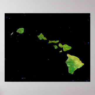 Modern Hawaiian Island Chain Poster