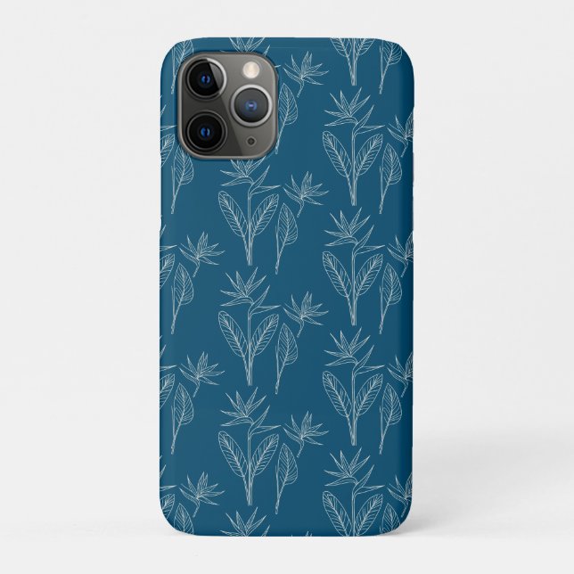 Modern Hawaiian minimal bird of paradise pattern Case-Mate iPhone Case (Back)
