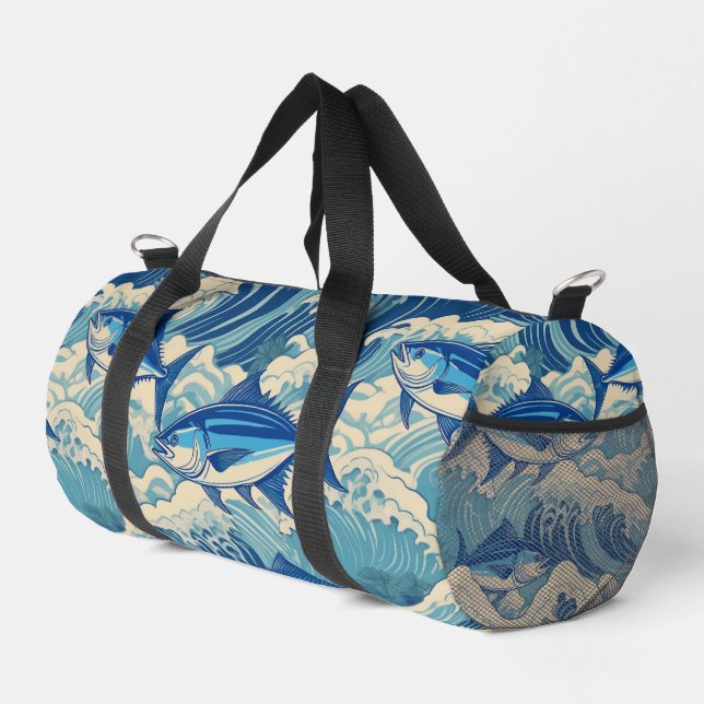 Modern hawaiian print duffle bag (Right Corner)