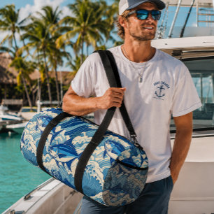 Modern hawaiian print duffle bag