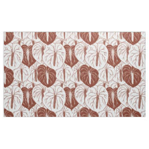 Modern Hawaiian print pattern anthurium Fabric