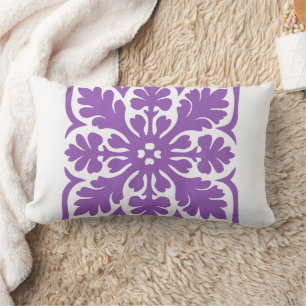 Modern Hawaiian Quilt Royal Purple Island Hawaii Lumbar Pillow