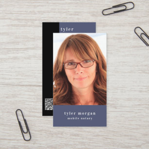 Modern Headshot Photo Mobile Notary Business Card