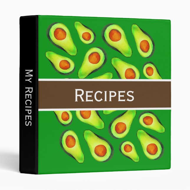 Modern healthy avocado cooking Recipe Folder Binder (Front/Spine)