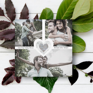 Modern Heart 3 Photos Engaged Couple Session Save The Date