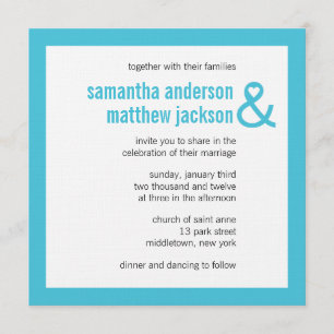 Modern Heart Ampersand Wedding Invitation