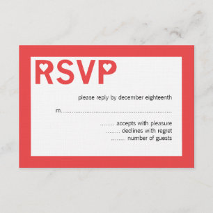Modern Heart Ampersand Wedding RSVP Cards