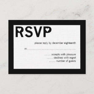 Modern Heart Ampersand Wedding RSVP Cards