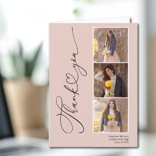 Modern Heart Graduation Thank You Card