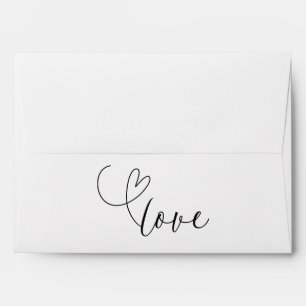 Modern Heart Love Minimal Wedding  Envelope