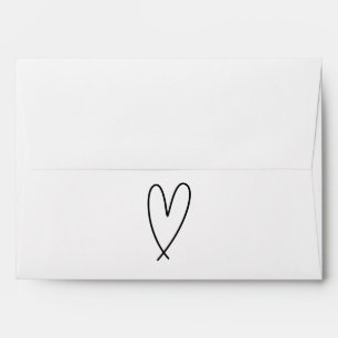 Modern Heart Love Minimal Wedding  Envelope