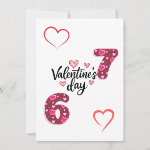 Modern Heart Pattern 6 & 7 Valentine's Day Greetin Holiday Card