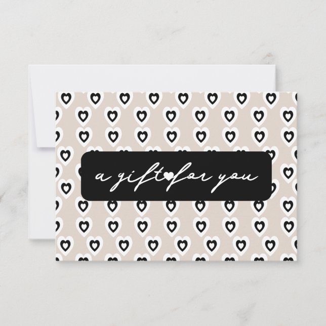 Modern Heart Pattern Beauty  Gift Certificate Card (Front)