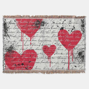 Modern Heart Pattern with Script Background (1) Throw Blanket