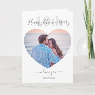 Modern Heart Photo Any Year Anniversary Card