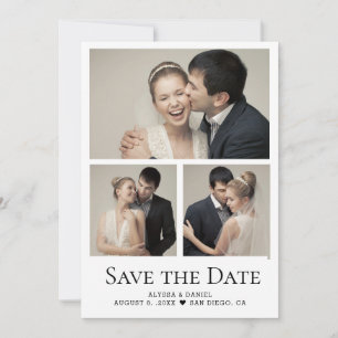 Modern Heart  Photo Collage grid wedding Thank You Card