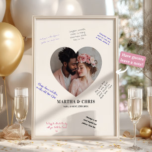 Modern Heart Photo Mariage Signature Livre d'or