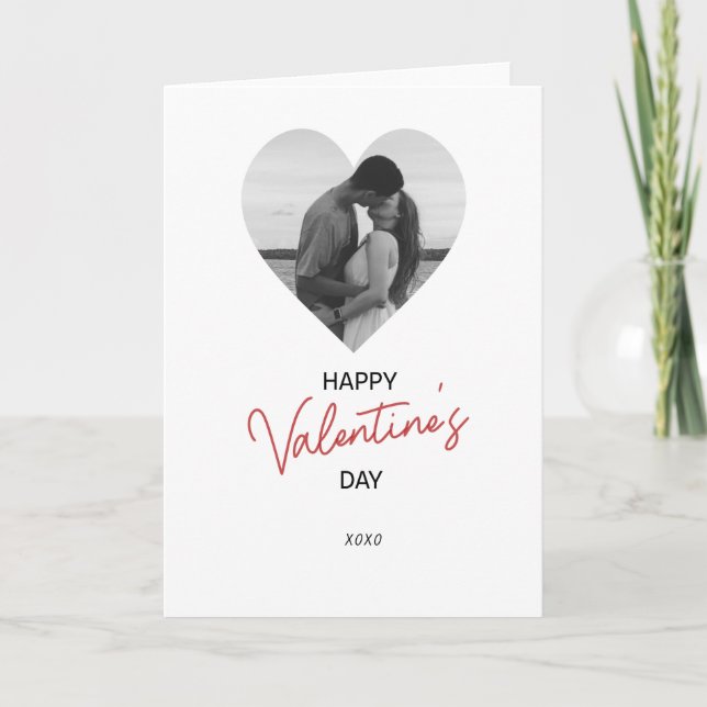 Modern Heart Photo - Red Valentine's Day by VI Card (Front)