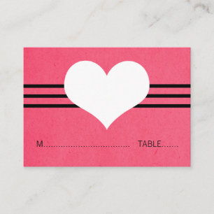 Modern Heart Place Card, Pink Place Card