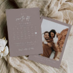 Modern Heart Save The Date Calendar Photo Card<br><div class="desc">This minimal and modern save the date wedding announcement photo card is the perfect way to inform your friends and family of your upcoming wedding. To move the heart to your wedding date,  select the 'edit using design tool' button.</div>