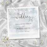 Modern Heart Script Winter Wedding Napkin<br><div class="desc">This elegant heart script winter wedding design can be personalized with your celebration details set in chic typography. Designed by Thisisnotme©</div>