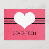 Modern Heart Table Number Postcard, Pink