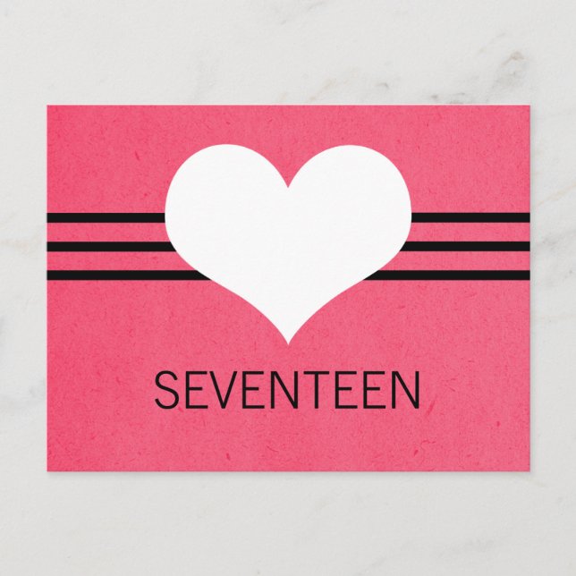 Modern Heart Table Number Postcard, Pink Postcard (Front)