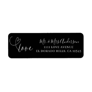 Modern Hearts Black & White Love Minimal Wedding