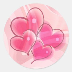 MODERN HEARTS by SHARON SHARPE Classic Round Sticker