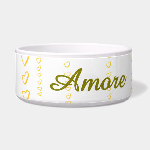 Modern Hearts Ceramic Pet Bowl