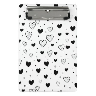 Modern Hearts Pattern Mini Clipboard