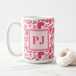 Modern Hearts Pattern Valentines   Coffee Mug