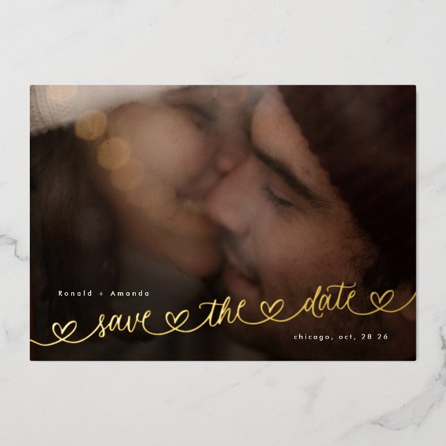 Modern Hearts Save The Date Photo Wedding Website (Front)