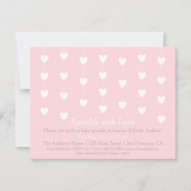 Modern Hearts Sprinkle with Love Invitations (Front)