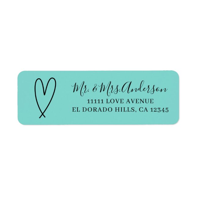 Modern Hearts Turquoise Blue Minimal Bridal Shower (Front)