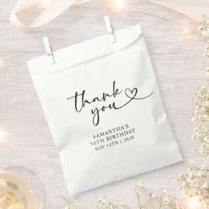 Modern Hello 30th Birthday Thank you Favour Bag
