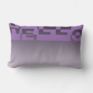 Modern HELLO Banner + your backgr. & ideas Lumbar Pillow