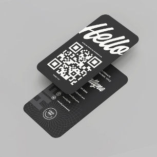 MODERN HELLO LOGO DARK GREY BUSINESS CARD