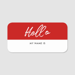 Modern Hello my name is dry erase Name Tag