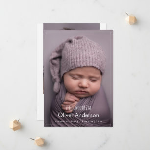 Modern Hello Newborn Baby Photo Collage Birth  Announcement