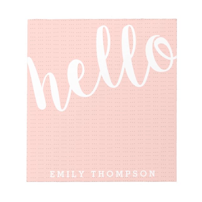 Modern Hello Personalized Social Stationery Notepad (Front)