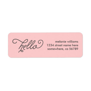 Modern Hello Return Address Label