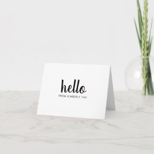 Modern Hello Simple Bold Script Typography Name Note Card