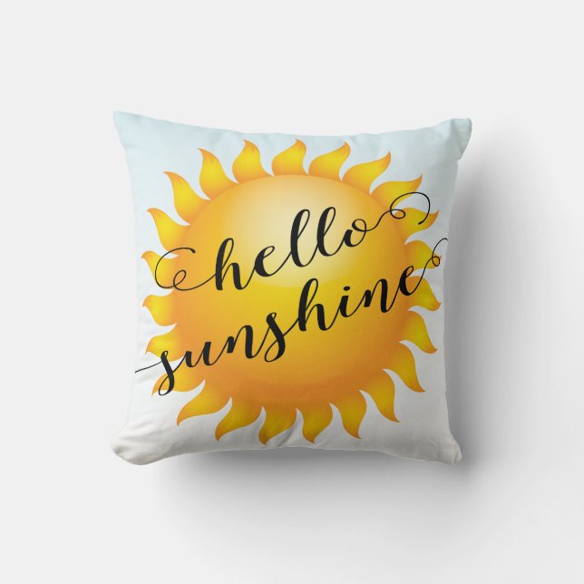 Modern Hello Sunshine Decorative Throw Pillow (Front)
