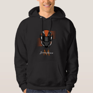 Modern Helmet Racing Motorcross Custom Name Black Hoodie