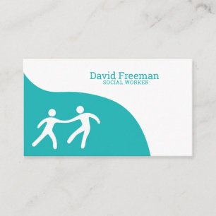 Modern Help Blue and White Social Work Business Card